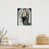 ビリー・ザ・キッド(カラー版木、銅版、版画) ポスター (キッチン)