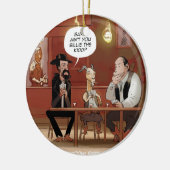 ビリー・ザ・キッド?ヤギおもしろいの漫画 セラミックオーナメント (左)