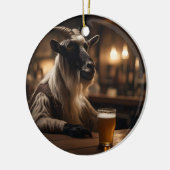 ビリー・ザ・キッド：ヤギがバーに入る。 セラミックオーナメント (左)