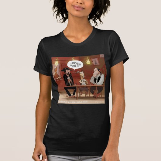 ビリー・ザ・キッド？面白いヤギのキャラクター Tシャツ (正面)
