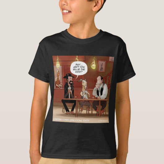 ビリー・ザ・キッド?面白いヤギのキャラクター Tシャツ (正面)