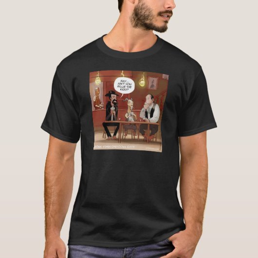 ビリー・ザ・キッド?面白いヤギのキャラクター Tシャツ (正面)