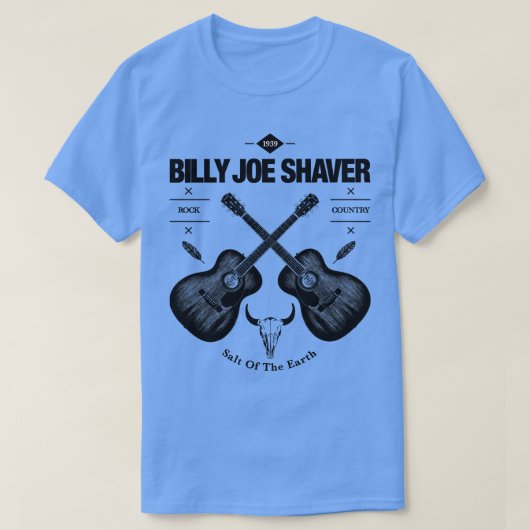 ビリー・ジョー・シェーバー・アコースティック・ギター・ヴィンテージ・ロゴ Tシャツ (デザイン正面)
