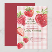 ビリー・スウィートいちごのベイビーシャワー 招待状 (正面/裏面)