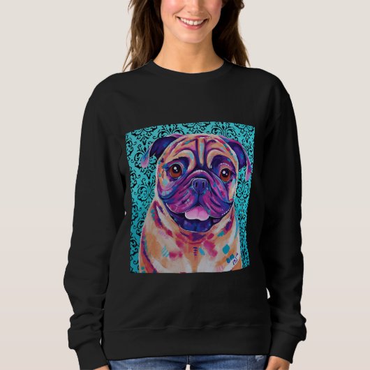 ビリー – Tan Pug Dog artwork Premium T-Shirt 145 スウェットシャツ (正面)