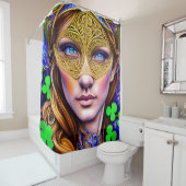 ビリ鮮やかディアンウーマン聖パトリックの日のアートワーク シャワーカーテン (インサイチュ)