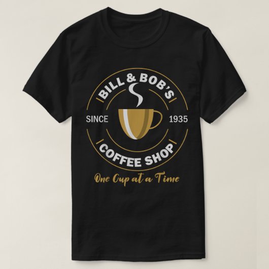 ビルとボブのコーヒーショップオウム回復ギフト Tシャツ (デザイン正面)