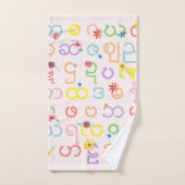 ビルエレガントマ語アルファベットフローラ名 バスタオルセット (ハンドタオル)