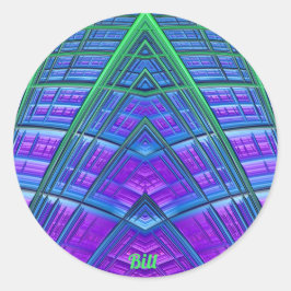 ビルクール!グリーンパープルブルージオメトリック～ ラウンドシール
