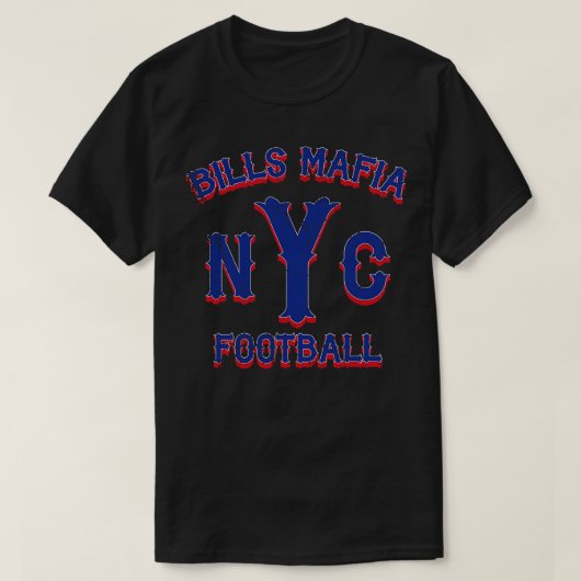 ビルズマフィアNYCヴィンテージブルー Tシャツ (デザイン正面)