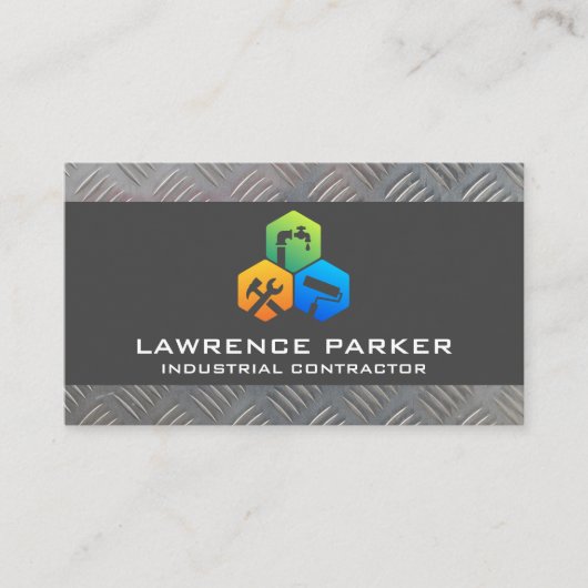 ビルダーの修復アイコン |建築 |スチールメタル 名刺 (正面)
