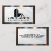 ビルダーコマーシ実在ョナルロゴ |メタル縁ど 名刺 (正面/裏面)