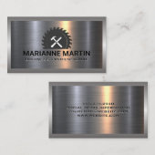 ビルダーツールロゴ |金属の背景 名刺 (正面/裏面)