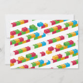 ビルダーバースデーパーティー建築ブロック写真 招待状 (裏面)