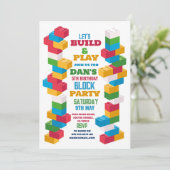 ビルダーバースデーパーティー建築ブロック 招待状 (スタンド正面)