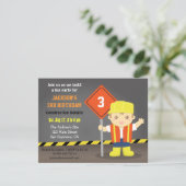 ビルダーボーイ建築テーマ誕生日パーティー 招待状 (スタンド正面)