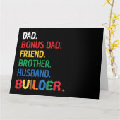 ビルダーボーナスパパ，義父，夫，おもちゃレンガ カード (黄色い花)