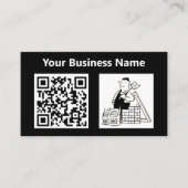 ビルダー建物契約者イラストレーションおよびQRコード 名刺 (正面)