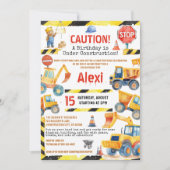 ビルダー建築ゾーン5番目の誕生日キッズパーティー 招待状 (正面)