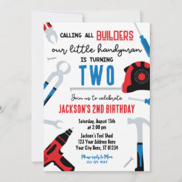 ビルダー誕生日招待状Handyman 招待状