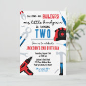 ビルダー誕生日招待状Handyman 招待状 (スタンド正面)