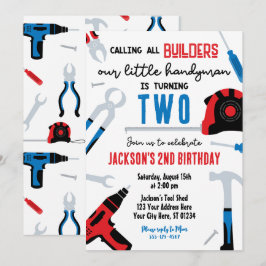 ビルダー誕生日招待状Handyman 招待状