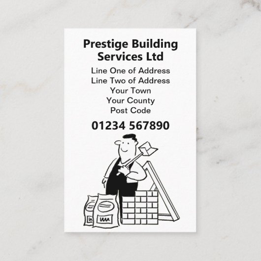 ビルダー、ホーム修理および建物サービス 名刺 (裏面)