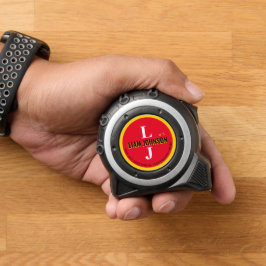 ビルダ名イニシャルモダンモノグラム赤 メジャー