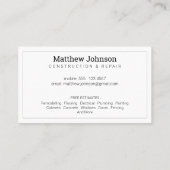 ビルダ建築プロフェッショナルモダン白 名刺 (裏面)