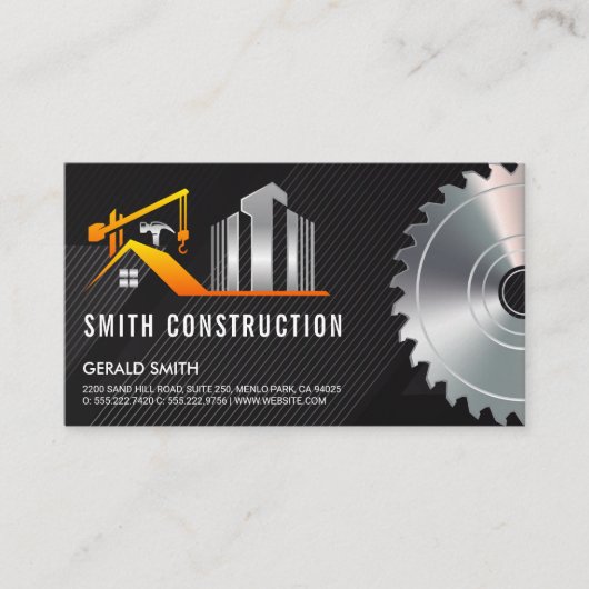 ビルダ建築 | のこぎり | 請負人 名刺 (正面)