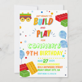 ビルディングブロックの招待状、ビルディングブロックパーティー 招待状