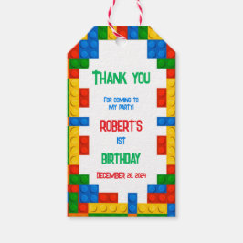 ビルディングブロックの誕生日ギフトタグ 子供用 ギフトタグ