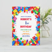 ビルディングブロックの誕生日招待状を構築する, ビルディング 招待状 (スタンド正面)