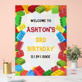 ビルディングブロックの誕生日招待状、男子の誕生日 アクリルサイン (ウェディング)