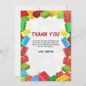 ビルディングブロックの誕生日招待状(男子) サンキューカード (正面)