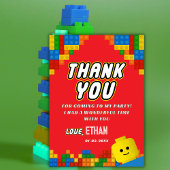 ビルディングブロックの誕生日楽しみカラフル サンキューカード