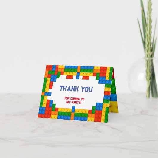 ビルディングブロックの誕生日 サンキューカード (正面)
