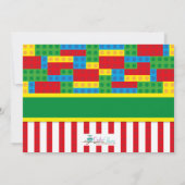 ビルディングブロックバースデーブリックスパーティーの写真 招待状 (裏面)