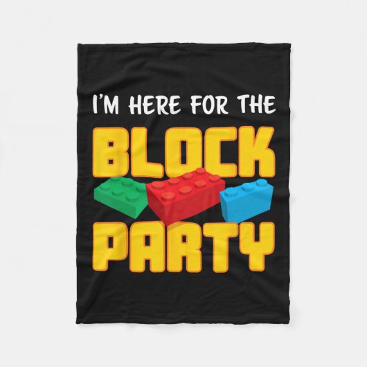 ビルディングブロックパーティー プレスクール 男女 子供 フリースブランケット (正面)
