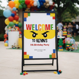 ビルディングブロック忍者バースデーパーティーウェルカム ポスター