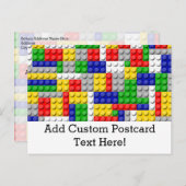 ビルディングブロック プライマリーカラー 男の子の誕生日/パーティー ポストカード (正面/裏面)