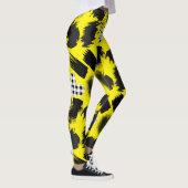 ビルディングブロック.Black and White.w.01x4 B Yellow BG レギンス (右)