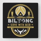 ビルトンとビール スクエア壁時計 (正面)