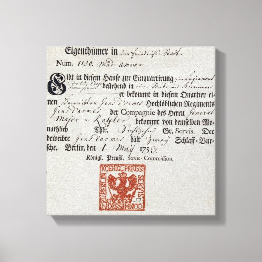 ビルト伝票， 1759 キャンバスプリント (正面)