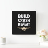 ビルドクラッシュリピート無人機 スクエア壁時計 (ホーム)