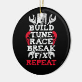 ビルドチューンレースブレイク修正リピートTeeギフト男性車 セラミックオーナメント (左)