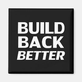 ビルドバックの白黒モダンタイポグラフィ マグネット