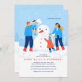 ビルド雪だるま招待状 招待状 (正面/裏面)