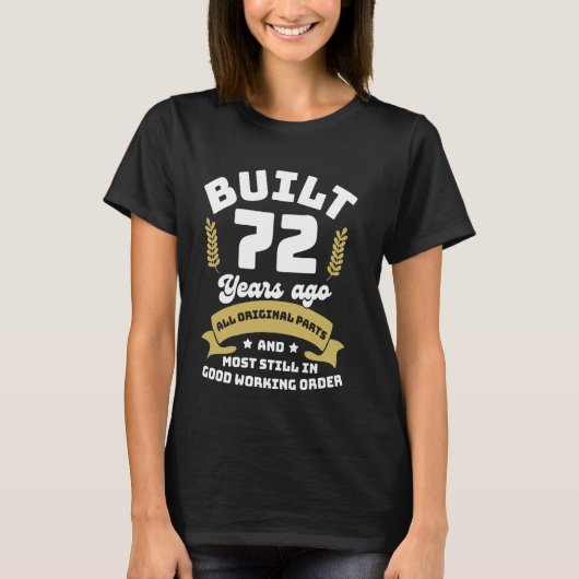 ビルド72年前おもしろい誕生日72nd All Origina Tシャツ (正面)