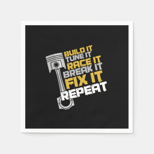 ビルドItチューニングItレースItカーレース自動整備士 スタンダードカクテルナプキン (正面)